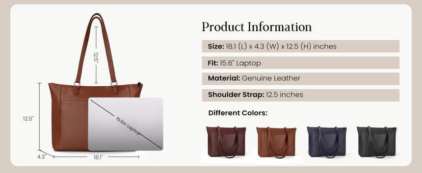 befen Genuine Leather Tote Bag for Women, Large Tote Bag for Women for Work Purses Satchel Handbags with Top Handles