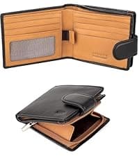 Lavalen Soft Leather Wallet for Men – Genuine Bifold with Zipper Coin Pocket – Holds Bills, Credit Cards, Coins – RFID Blocking Protection – Stylish, Durable & Practical Leather Wallet for Men