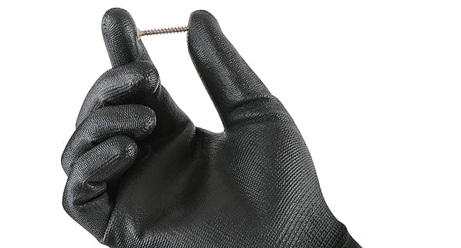 Safety Work Gloves PU Coated-12 Pairs,Red Seamless Knit Glove with Polyurethane Coated Smooth Grip on Palm & Fingers, for Men and Women, Ideal for General Duty Work (Large)