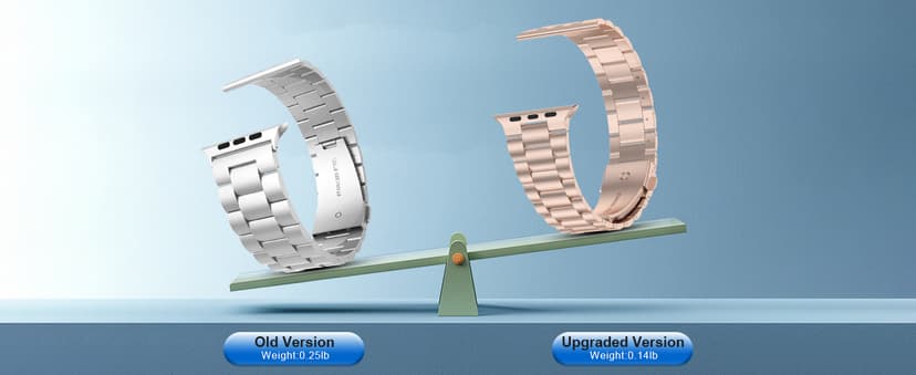 iiteeology Lightweight Stainless Steel Band Designed for Apple Watch Series 1-11, 42mm, 41mm, 40mm, 38mm, SE2&SE3, Replacement iWatch Bands for Women, Rose Gold