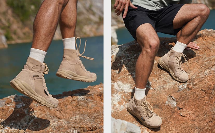 NORTIV 8 Men's Lightweight Military Tactical Work Boots Outdoor Hiking Motorcycle Combat Boots