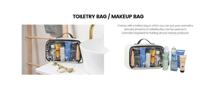 LOVEVOOK Travel Duffle Bag - Weekender & Overnight Bag with Toiletry & Wet Pocket, Carry-On Size, 3pc Set