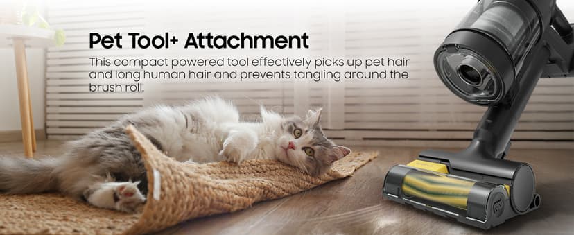 Samsung Bespoke AI Jet Ultra Cordless Stick Vacuum with All-in-One Clean Station, 400AW Powerful Suction, Long Battery Life, Anti-Tangle Pet Tool, 2025, Satin Black, VS90F40DMK/AA