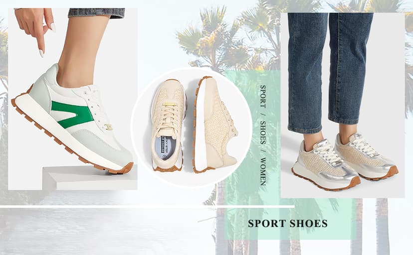 LUCKY STEP Women's Platform Fashion Sneakers Retro Classic Trainers Casual Lace-up Stylish Tennis Running Walking Shoes