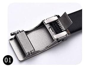 Dubulle Designer Ratchet Belt for Men Leather Fashion Adjustable Automatic Buckle Sliding Removable Dress Casual