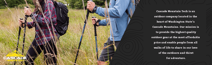 Cascade Mountain Tech Lightweight Aircraft-Grade Aluminum Trekking Poles with Extended Down Grip Plus Tip Kit