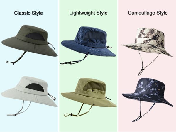 Sireck Fishing Hat, UPF50+ Wide Brim Sun Hat for Men Women, UV Protection Hiking Beach Bucket Hats Summer Safari Hat