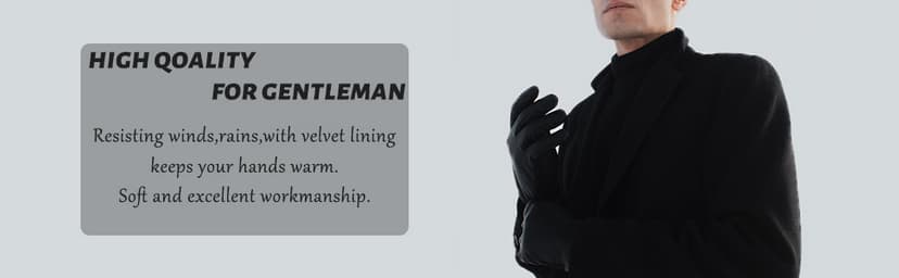 EGSSHOP Winter Warm Genuine Leather Gloves, Cashmere Lined Driving Motorcycle Gloves for Men