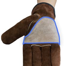 Leather Work Gloves for Men or Women. Large Glove for Gardening, Tig/Mig Welding, Construction, Chainsaw, Farm, Ranch, etc. Cowhide, Cotton Lined, Utility, Firm Grip, Durable. Coffee-grey L