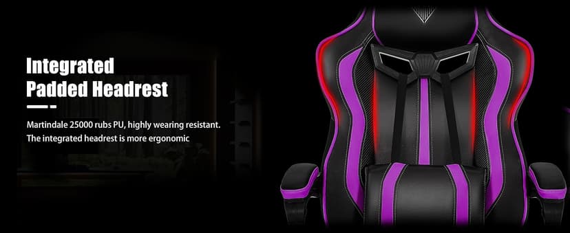 Vonesse Purple Gaming Chair with Footrest, Reclining Computer Gaming Chairs for Adults, Ergonomic Gamer Chair with Massage, Big and Tall PC Game Chair(Purple/Black)