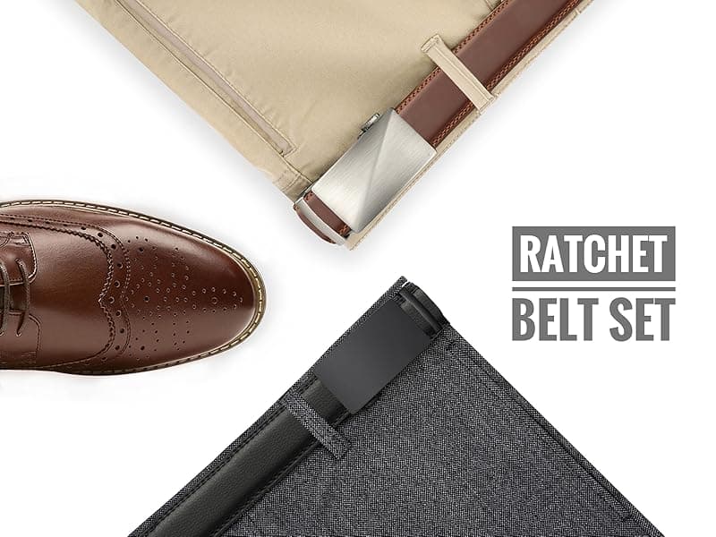 CHAOREN Leather Ratchet Belt Men 2 Pack - Customizable Fit, Effortless Style (35mm)