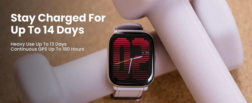 Amazfit Active Smart Watch 42mm, AI Fitness Tracker & Sleep Coach, GPS, Amazon Alexa Built-in, Bluetooth, 14-Day Battery, 120+ Sports Modes, Android & iPhone, Petal Pink