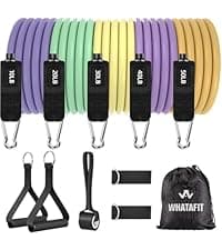 WHATAFIT Resistance Bands, Exercise Bands,Resistance Bands for Working Out, Work Out Bands with Handles for Men and Women Fitness, Strength Training Home Gym Equipment