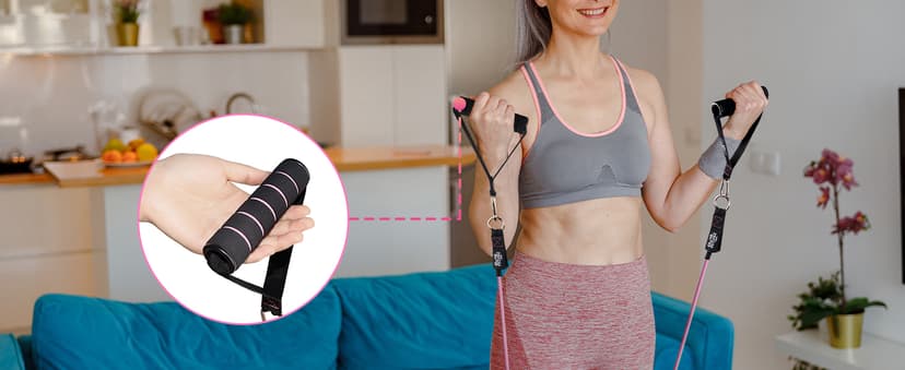 Resistance Bands with Handles for Women, 5 Level Exercise Bands Workout Bands for Physical Therapy, Yoga, Pilates, Door Anchor, Storage Pouch