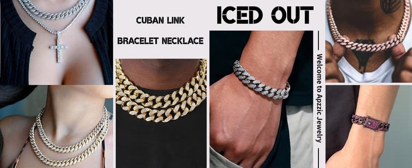 Apzzic Diamond Iced Out Watch CZ Gold Plated 40mm Width Roman Numerals Dial Quartz Wristband Watch for Men Women