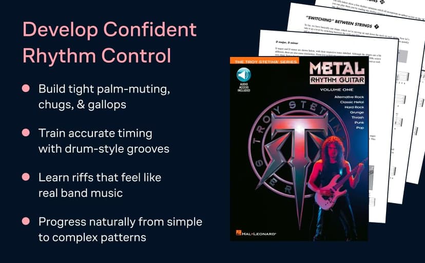 Metal Rhythm Guitar Vol. 1 Troy Stetina | Heavy Metal Guitar Method with Tabs and Online Audio | Rhythm Training for Beginners and Advanced Players | Electric Guitar Instructional Book