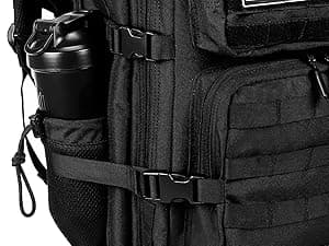 LHI Military Tactical Backpack for Men and Women 45L Army 3 Days Assault Pack Bag Large Rucksack with Molle System - Black