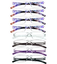 VisionGlobal Blue Light Blocking Glasses for Women/Men, Anti Eyestrain, Computer Reading, TV Glasses, Stylish Square Frame, Anti Glare(Black,+1.25 Magnification)