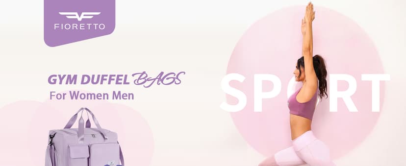 FIORETTO Women's Gym Duffle Bag with Shoes Compartment, 37L Capacity, Ideal for Travel, Gym, Sports, Duffel, Weekender