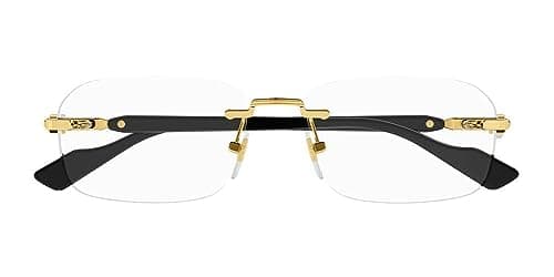 Gucci GG1221O 001 Gold Rectangular Men's Eyeglasses
