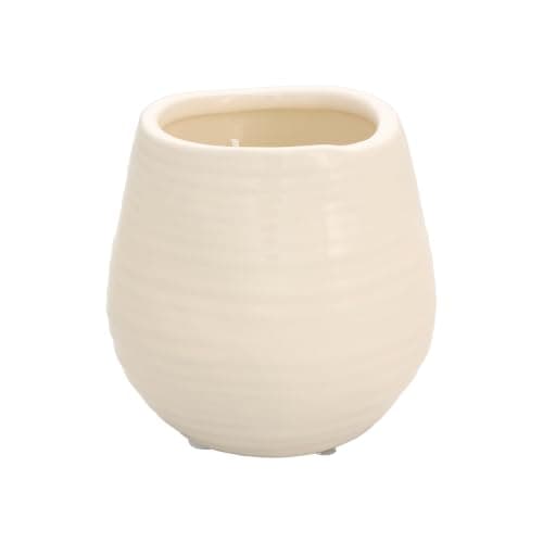 Pavilion Gift Company Never Stop Wishing Happy 40th Birthday - 8 oz Soy Wax Candle with Wick in A Yellow Ceramic Vessel 8 oz-100 Scent: Serenity, 3.5 Inch Tall