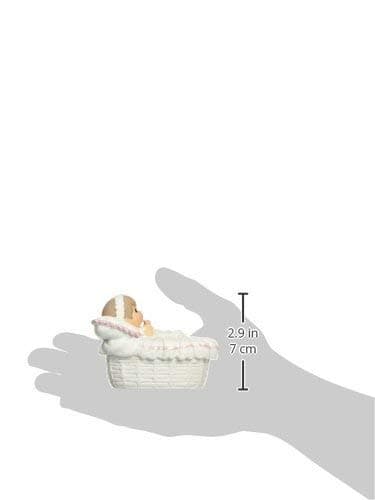 Precious Moments Baptized In His Name Resin Box with Rosary – Keepsake Baptism Gift for Baby Girl – Hand-Painted Religious Figurine, 153406