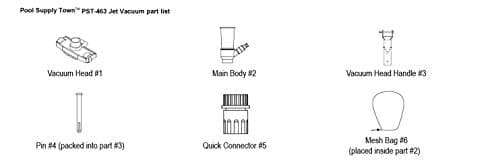 Pool Spa Jet Vacuum Cleaner w/Brush for Frame Above Ground/Inflatable Pools, Spa, Hot Tub Vacuuming, Use Water Pressure from Garden Hose to Vacuum (Use with A Telescopic Pool Pole, Not Included)