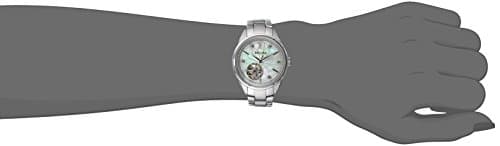 Bulova Ladies' Classic Diamond 3-Hand Automatic in Stainless Steel, Mother-of-Pearl Dial and Open Aperture Dial