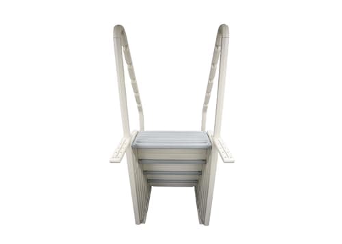 Confer Plastics Step-1X: Sturdy Above Ground Entry System with Dual Handrails and Slip-Resistant Steps, Easy Installation, Supports up to 400 lbs - Proudly Made in USA. Warm Grey with Grey Treads