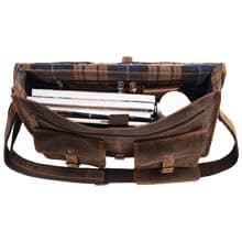 Leather briefcase 18 inch laptop messenger bag for men and women best satchel office bag