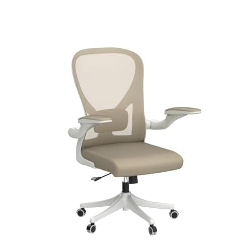 Ergonomic Office Chair with Adjustable Lumbar Support & Flip-Up Armrests - High Back Computer Desk Chair with Thickened Seat Cushion, Rolling Wheels for Home/Office Study Work