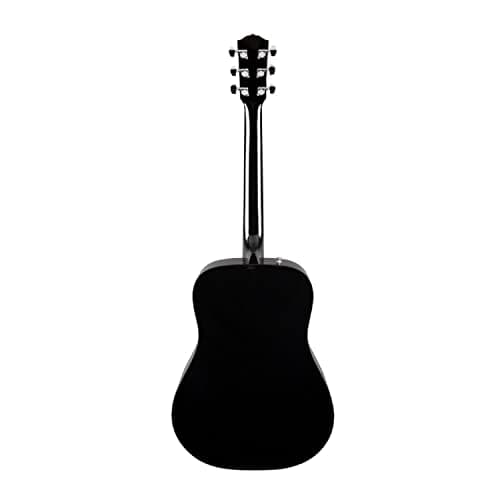 Fender Acoustic Guitar, with 2-Year Warranty, CD-60 Dreadnought V3 Classic Design with Rounded Walnut Fingerboard and Alloy Steel Strings, Glossed Black Finish, Spruce Top, Includes Hard-Shell Case