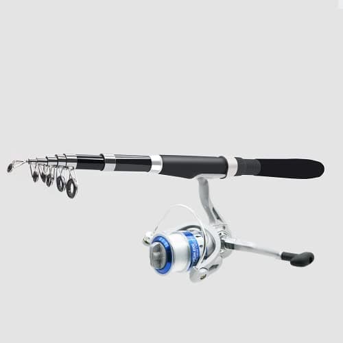 Fishing Pole Combo Set,2.1m/6.89ft 2PCS Collapsible Rods 2PCS Spinning Reels Lures Set Carrier Bag Carbon Fiber Telescopic Fishing Rods Sea Saltwater Freshwater Kit Fishing Rod Reel Combos