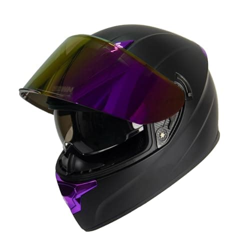 F-700 Full Face Motorcycle Helmet for Adults, DOT FMVSS 218 Certified Street Bike Helmet with Tinted Shield, Clear Replacement Visor and Removable Liner