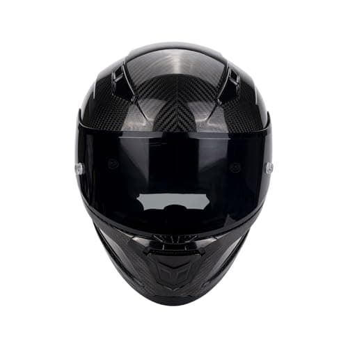 Carbon Fiber Full Face Motorcycle Helmets with Spoiler Sport Touring Street Motorcycle Helmet - Bluetooth Ready Speaker Pockets