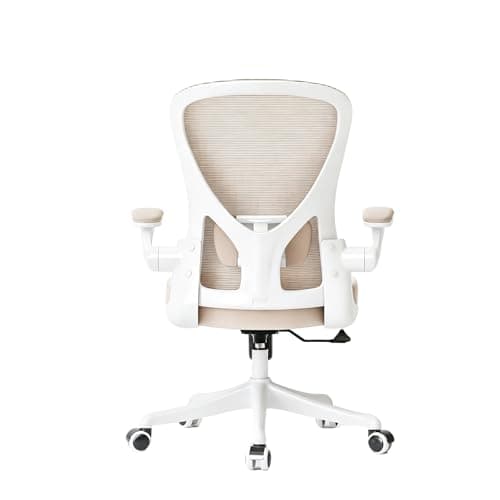 Ergonomic Office Chair with Adjustable Lumbar Support & Flip-Up Armrests - High Back Computer Desk Chair with Thickened Seat Cushion, Rolling Wheels for Home/Office Study Work