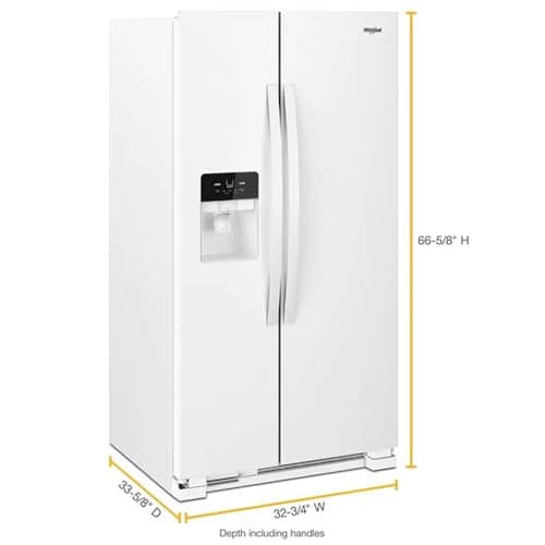Whirlpool WRS321SDHW 21 cu.ft. White Side-by-Side Refrigerator