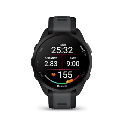 Garmin Forerunner 165, Running Smartwatch, Colorful AMOLED Display, Training Metrics and Recovery Insights, Black