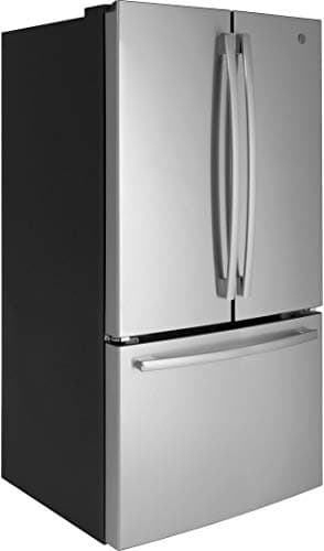 GE GNE27JYMFS 36" French Door Refrigerator with 27 cu. ft. Total Capacity LED Lighting Internal Water Dispenser Spill-Proof Shelves in Fingerprint Resistant Stainless Steel