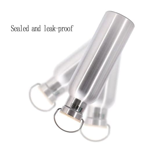 Thermo flask Stainless steel water bottles Vacuum Insulated Travel Tumbler Sport Water Bottle Metal for Hot and Cold Drinks Tea Flask Coffee Mug with Lid and Handle17 oz（Silver)