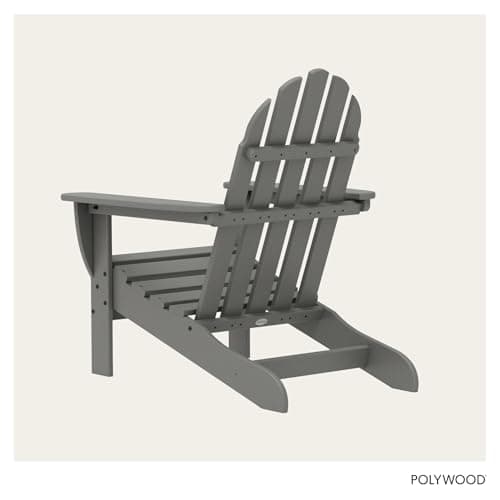 Polywood AD4030GY Classic Outdoor Adirondack Chair, Slate Grey