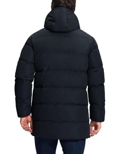 Pioneer Camp Men's Long Winter Coat Parka Hooded Down Jacket Full Zip Up Windproof Jacket Warm Thicken Puffer Jacket