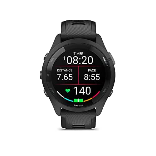 Garmin Forerunner 265 Running Smartwatch, Colorful AMOLED Display, Training Metrics and Recovery Insights, Black and Powder Gray