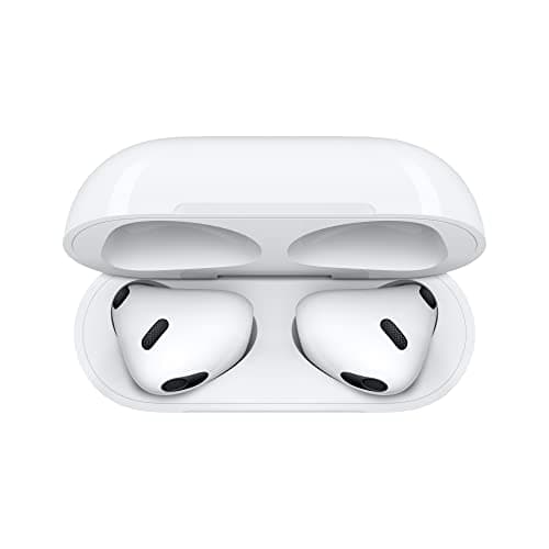 Apple AirPods (3rd Generation) Wireless Ear Buds, Bluetooth Headphones, Personalized Spatial Audio, Sweat and Water Resistant, Lightning Charging Case Included, Up to 30 Hours of Battery Life