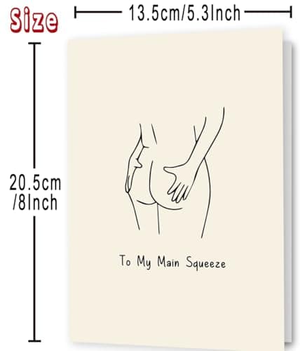 Minimalist Main Squeeze Design, Funny Romantic Card Decoration Gift for Anniversaries, Valentine's Day, Couples Anniversary Card for Husband Wife Boyfriend Girlfriend B0FLJSBW7R