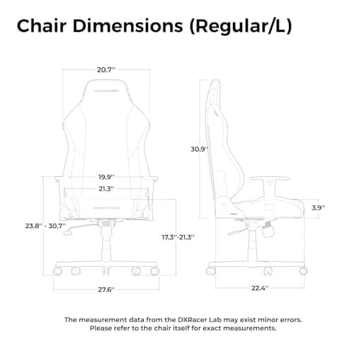 DXRacer Drifting L Ergonomic Video Gaming Chair with Lumbar Support and Headrest, Office Reclining Computer Chair for Adults, Racing Style Height Adjustable (EPU Leatherette, Black Blue)