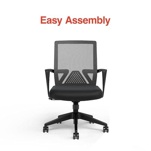 STAPLES Cartwright Ergonomic Office Desk Chair, Adjustable with Breathable Mesh & Lumbar Support, Perfect for Home & Office, Black