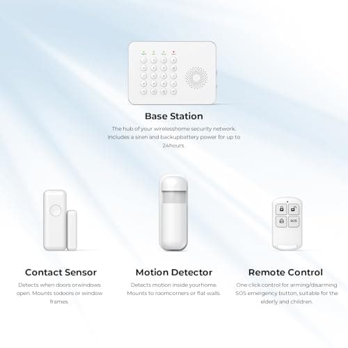 Wireless Home Security System WiFi/4G Home Alarm System with Phone APP Alert | Voice Control | No Subscription Fees | 24/7 Monitoring | Alexa Compatible
