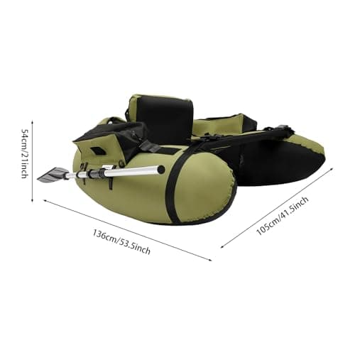 Inflatable Fishing Float Tube, Fishing Belly Boat with Boat Oar, Pump, Storage Bag, Adjustable Straps, Fishing Float Tube for Angling, 286.6LBS Load Capacity