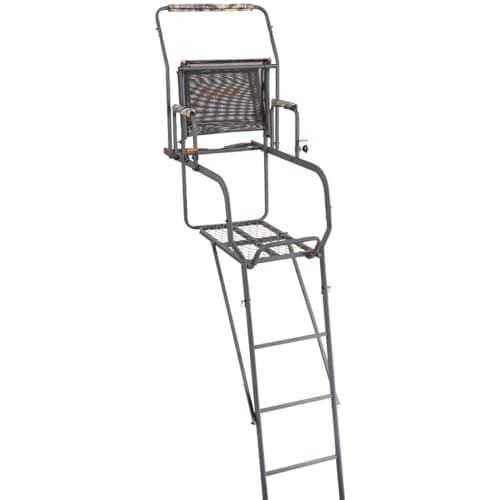 Guide Gear 15.5' Ladder Tree Stand for Hunting with Mesh Seat, Hunting Gear, Equipment, and Accessories